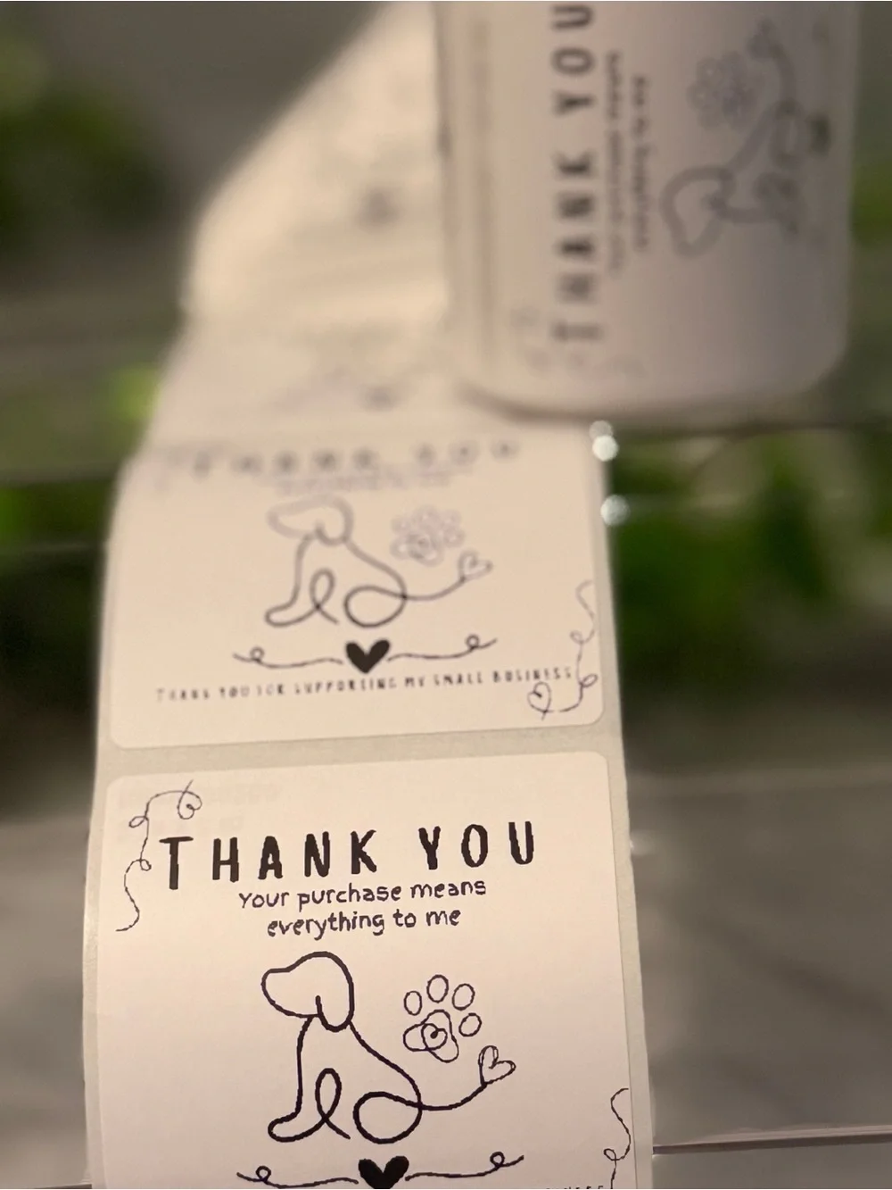 Dog Thank You Stickers 2x2 | 200 Small Business Labels Your Purchase Matters